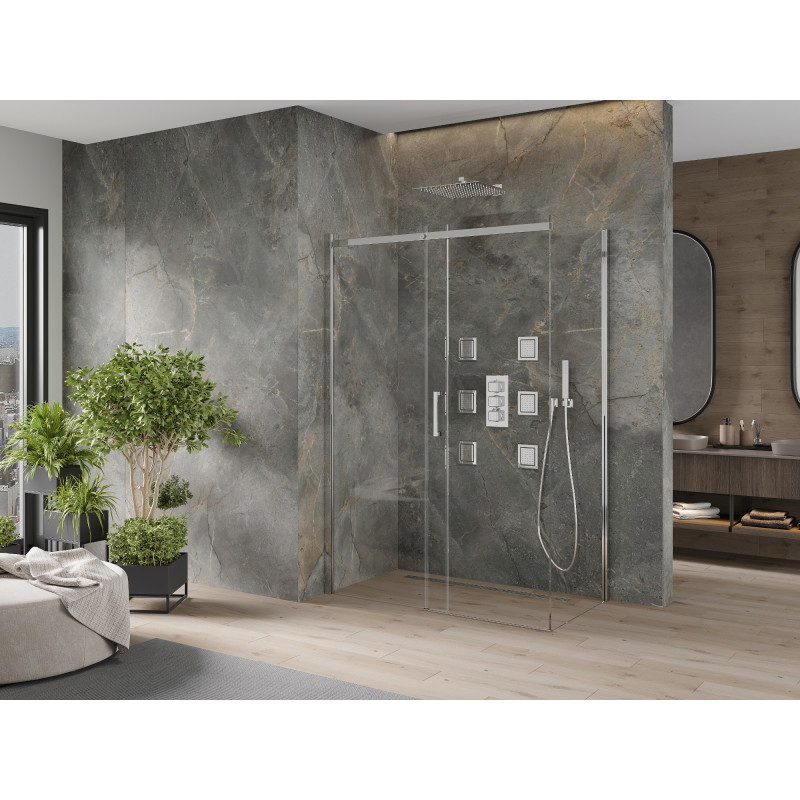 Mexen Omega 130 x 70 cm-es, tolóajtós zuhanykabin, átlátszó, króm - 825-130-070-01-00