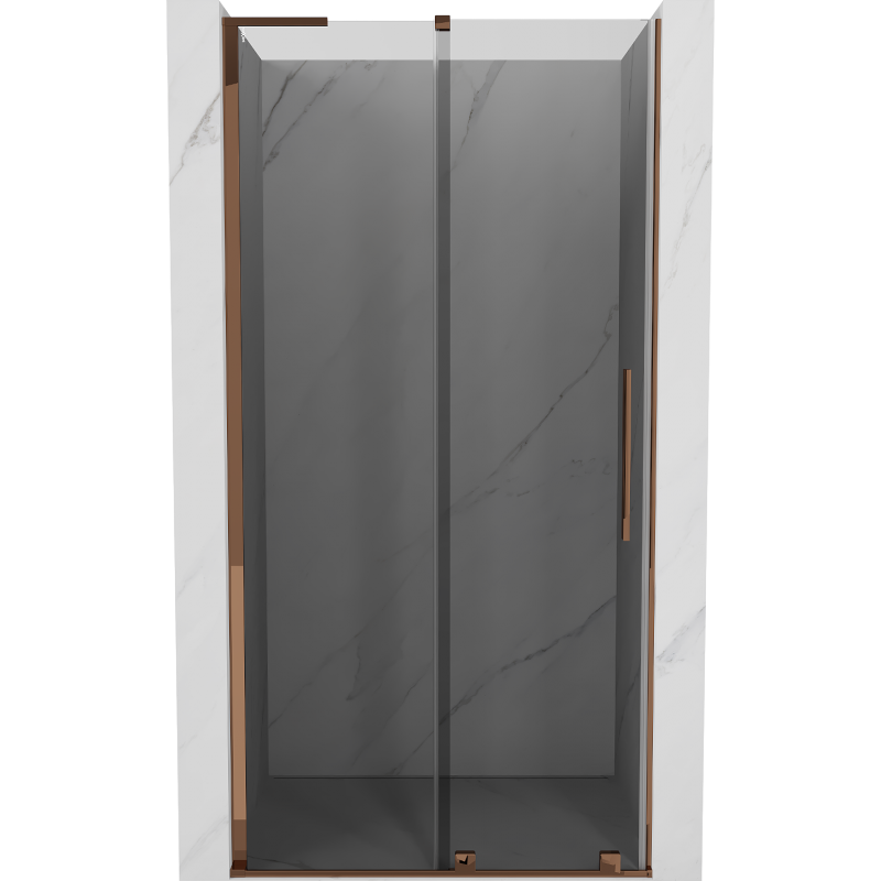 Mexen Velar L uși de duș culisante 120 cm, grafit, aur roz - 871-120-003-41-60