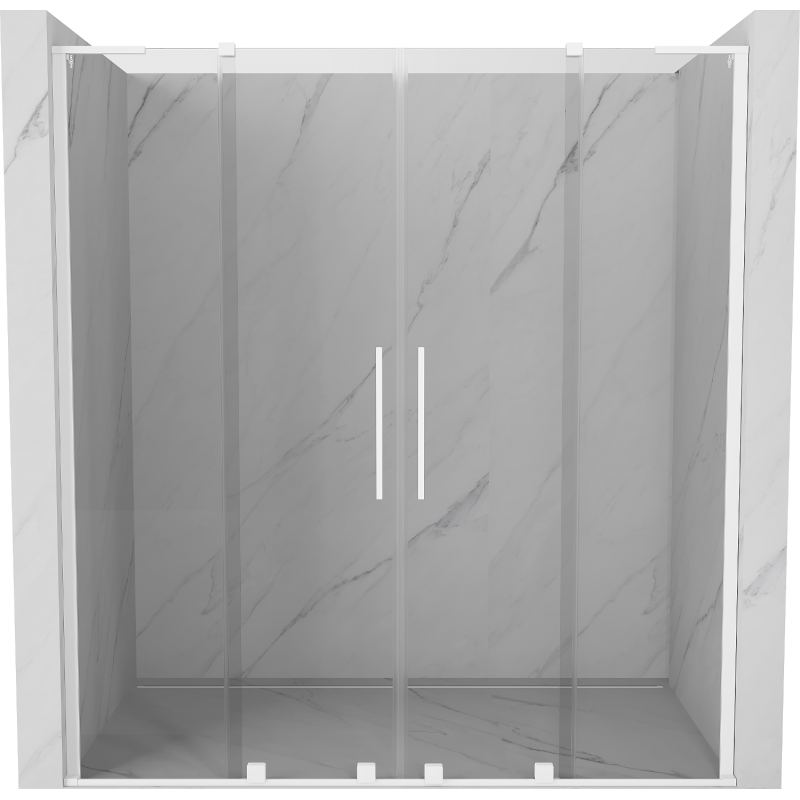 Mexen Velar L Duo uși de duș glisante 200 cm, transparent, alb - 871-200-003-02-20