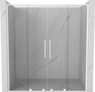 Mexen Velar L Duo uși de duș glisante 180 cm, transparente, albe - 871-180-003-02-20