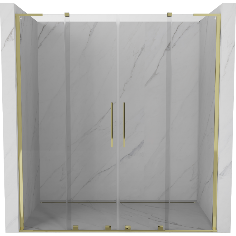 Mexen Velar L Duo uși duș glisante 180 cm, transparent, aurii - 871-180-003-02-50