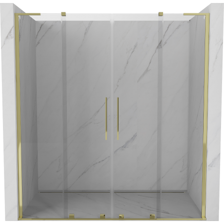 Mexen Velar L Duo uși de duș glisante 200 cm, transparente, aurii - 871-200-003-02-50