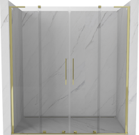 Mexen Velar L Duo uși de duș glisante 200 cm, transparente, aurii - 871-200-003-02-50
