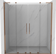 Mexen Velar L Duo uși de duș glisante 200 cm, transparent, aur roz - 871-200-003-02-60
