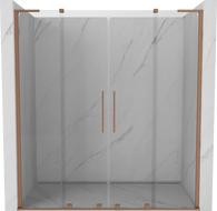 Mexen Velar L Duo uși de duș glisante 170 cm, transparent, cupru periat - 871-170-003-02-65