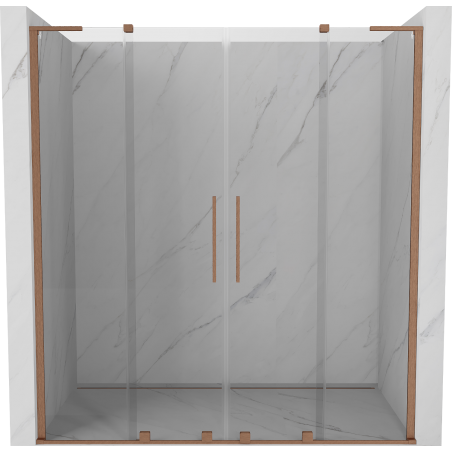 Mexen Velar L Duo uși de duș glisante 180 cm, transparent, cupru periat - 871-180-003-02-65