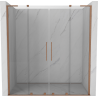 Mexen Velar L Duo uși de duș glisante 180 cm, transparent, cupru periat - 871-180-003-02-65