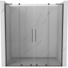 Mexen Velar L Duo uși duș glisante 180 cm, transparent, gri armat periat - 871-180-003-02-66