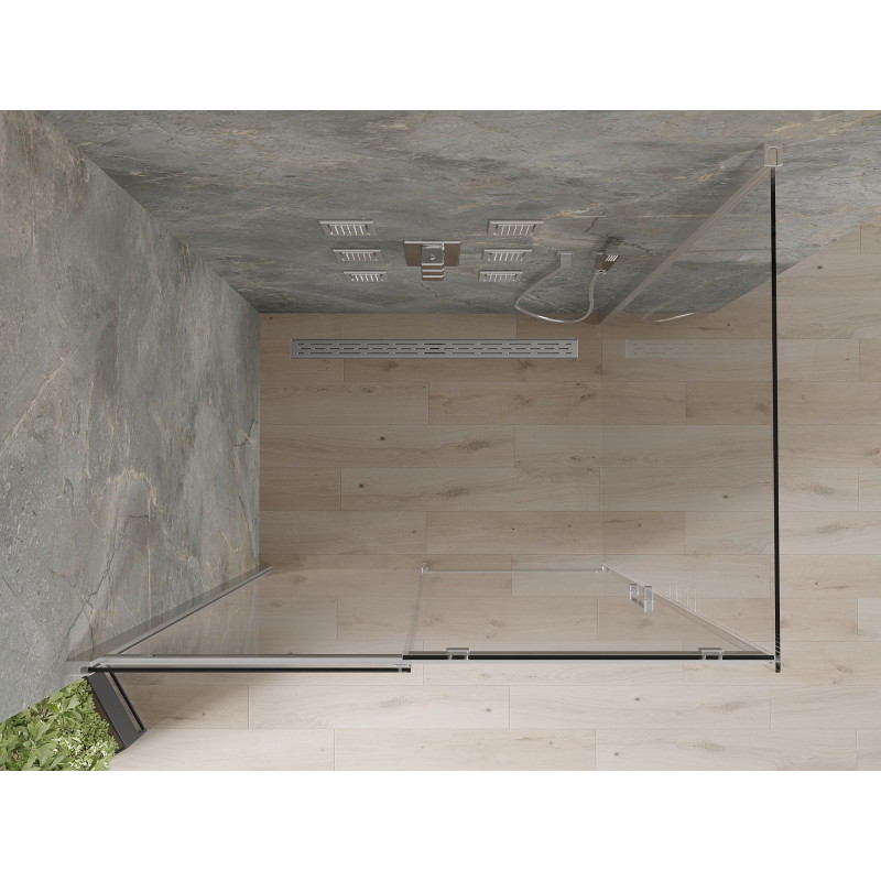 Mexen Omega 150 x 90 cm tolóajtós zuhanykabin, átlátszó, króm - 825-150-090-01-00