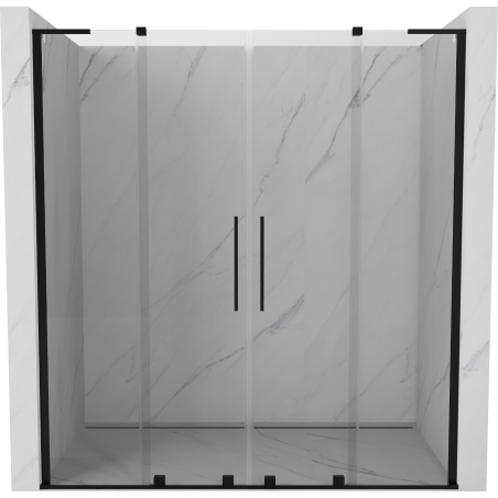 Mexen Velar L Duo uși de duș glisante 180 cm, transparente, negre - 871-180-003-02-70