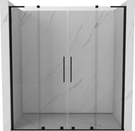 Mexen Velar L Duo uși de duș glisante 200 cm, transparent, negre - 871-200-003-02-70