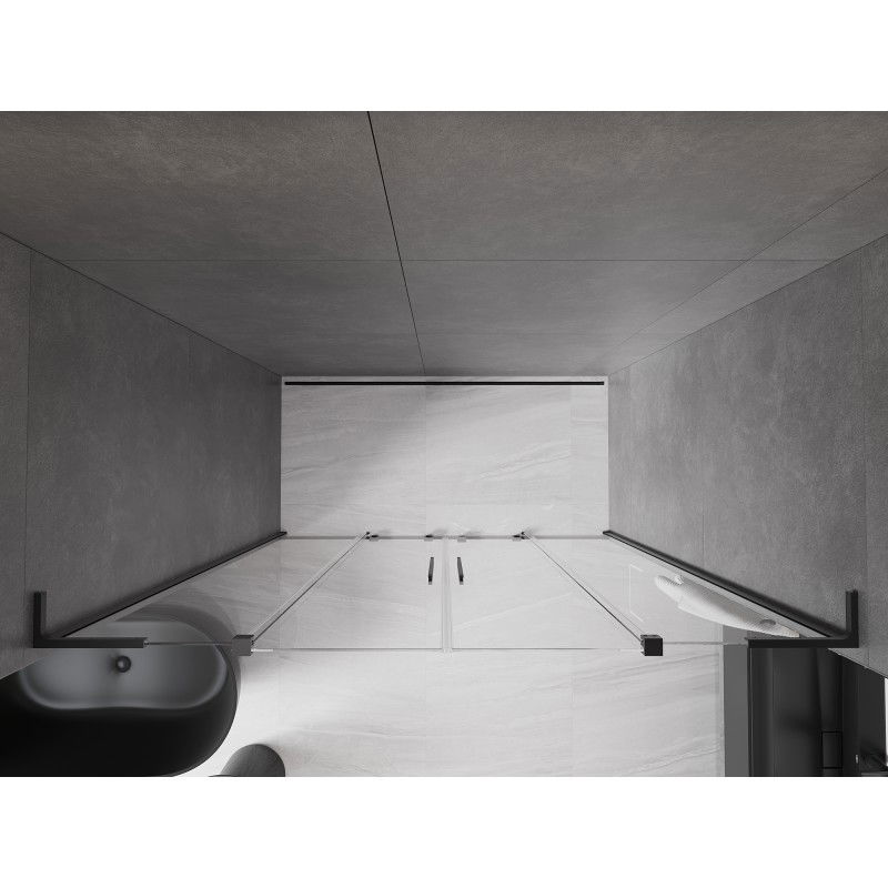 Mexen Velar L Duo uși de duș glisante 170 cm, transparente, negre - 871-170-003-02-70