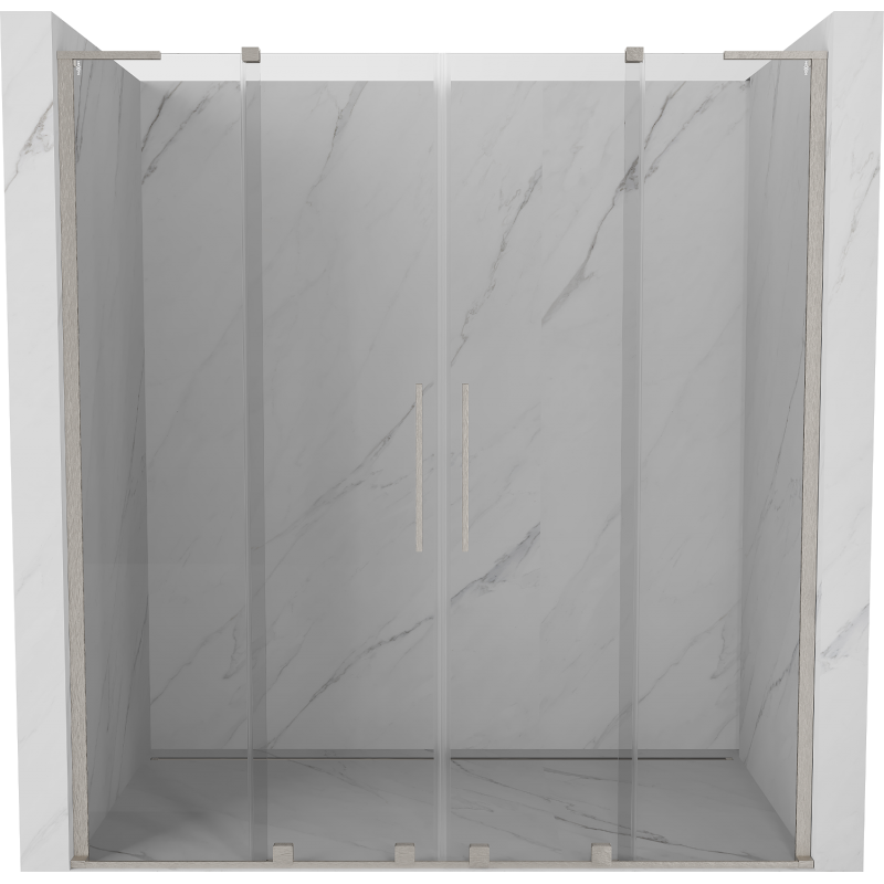 Mexen Velar L Duo uși de duș glisante 200 cm, transparent, nichel periat - 871-200-003-02-97