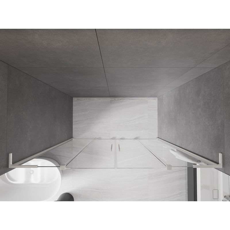 Mexen Velar L Duo uși de duș glisante 200 cm, transparent, nichel periat - 871-200-003-02-97