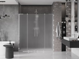Mexen Velar L Duo uși de duș glisante 180 cm, sablat, crom - 871-180-003-32-01