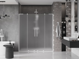 Mexen Velar L Duo uși de duș glisante 170 cm, înghețat, alb - 871-170-003-32-20