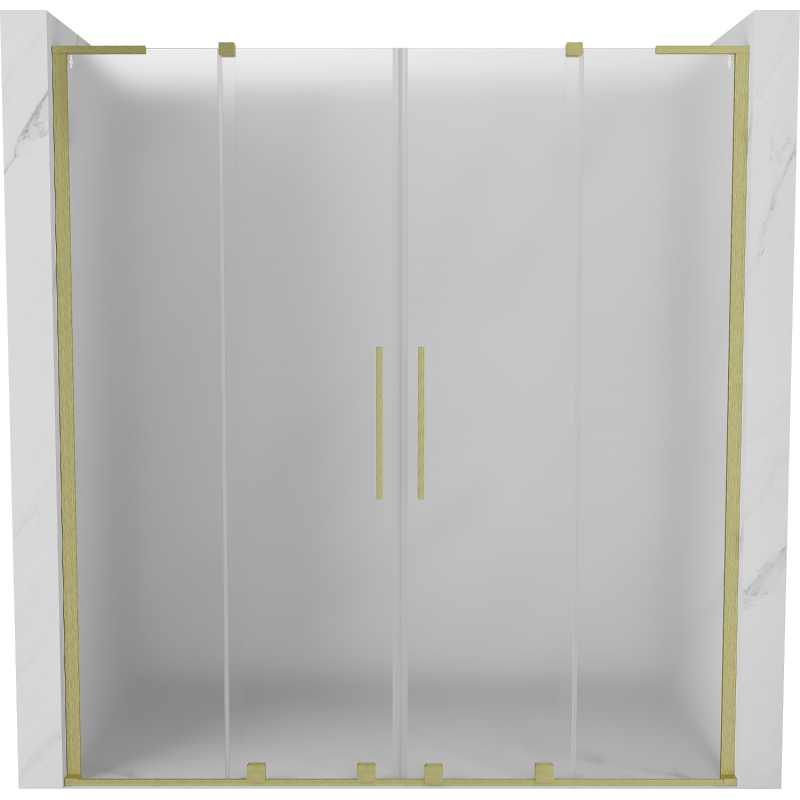 Mexen Velar L Duo uși de duș glisante 180 cm, satinat, aurite șlefuite - 871-180-003-32-55
