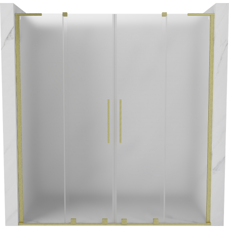 Mexen Velar L Duo uși de duș glisante 180 cm, satinat, aurite șlefuite - 871-180-003-32-55