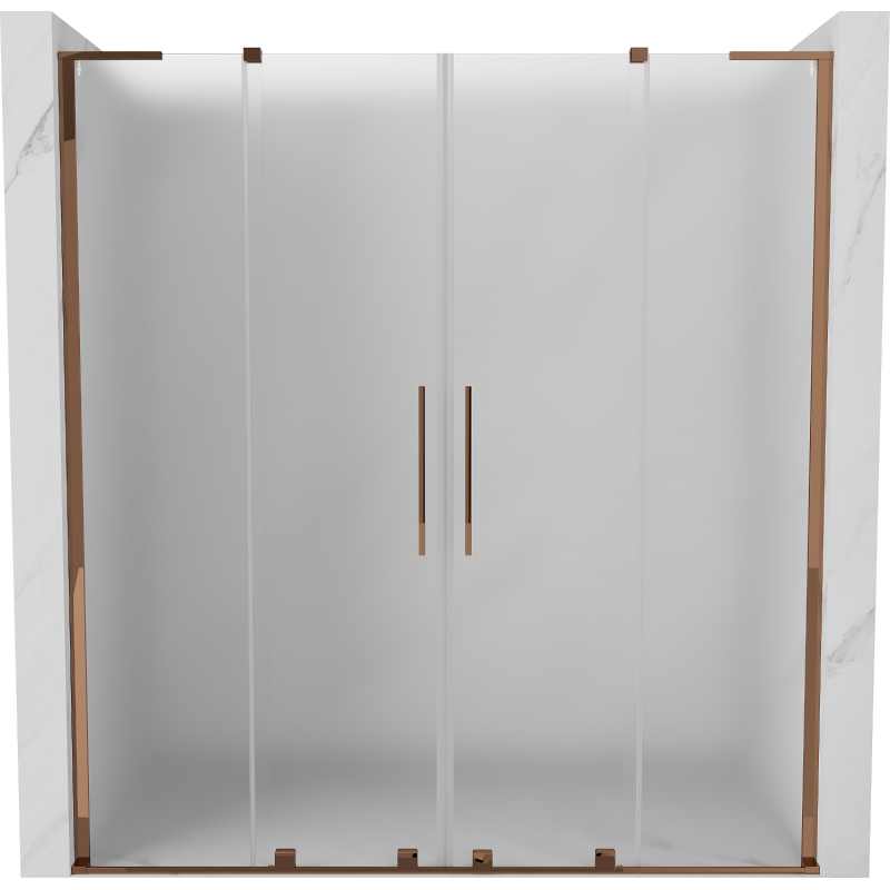 Mexen Velar L Duo uși de duș glisante 170 cm, mat, aur roz - 871-170-003-32-60