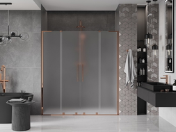 Mexen Velar L Duo uși de duș glisante 180 cm, înghețat, aur roz - 871-180-003-32-60
