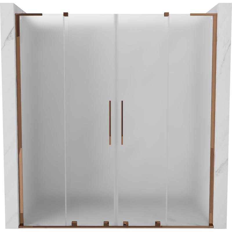 Mexen Velar L Duo uși de duș glisante 180 cm, mat, aur roz - 871-180-003-32-60