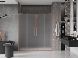Mexen Velar L Duo uși de duș glisante 180 cm, satinat, cupru periat - 871-180-003-32-65
