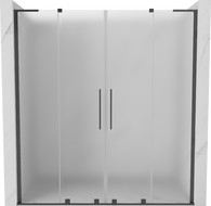 Mexen Velar L Duo uși de duș glisante 180 cm, mat, gun gray periat - 871-180-003-32-66