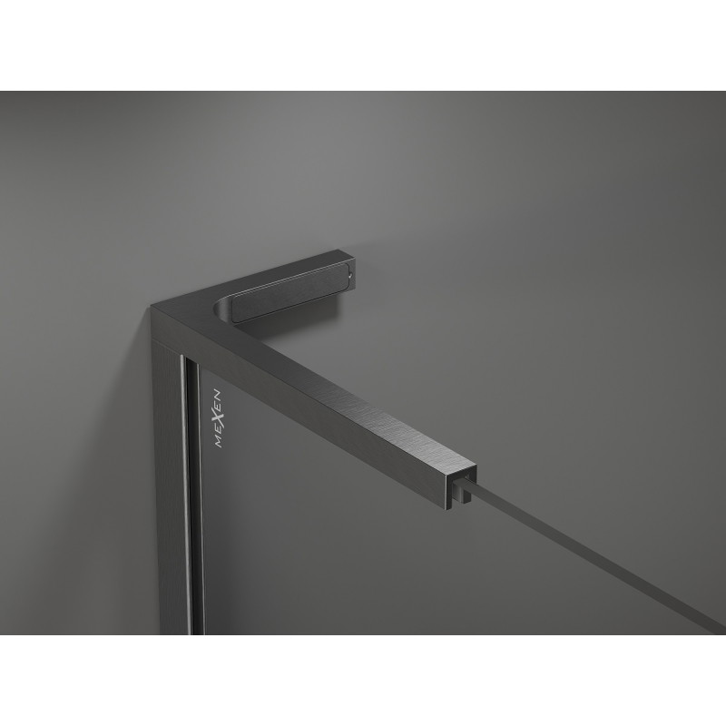 Mexen Velar L Duo tolóajtós zuhanyajtó 170 cm, matt, szálcsiszolt gun gray - 871-170-003-32-66