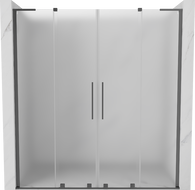 Mexen Velar L Duo uși de duș glisante 180 cm, sablate, gun metal - 871-180-003-32-95
