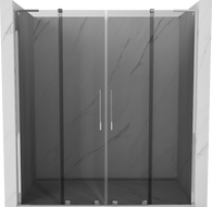 Mexen Velar L Duo tolózuhanyajtó 180 cm, grafit, króm - 871-180-003-42-01