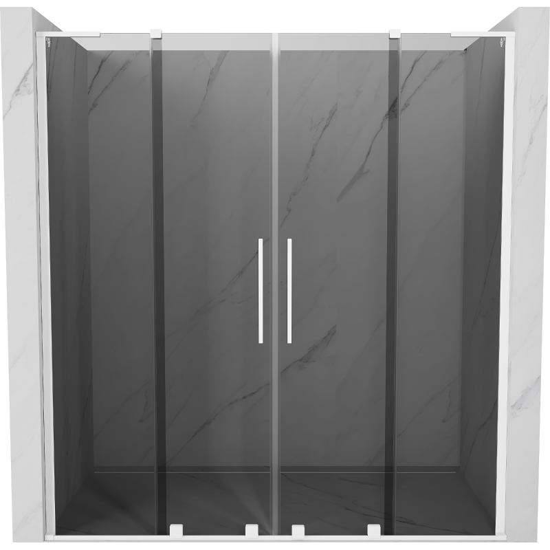 Mexen Velar L Duo tolóajtós zuhanykabin 200 cm, grafit, fehér - 871-200-003-42-20