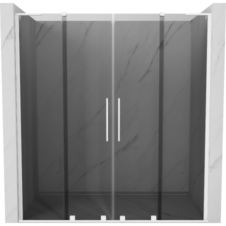Mexen Velar L Duo tolóajtós zuhanykabin 200 cm, grafit, fehér - 871-200-003-42-20