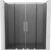 Mexen Velar L Duo tolóajtós zuhanykabin 200 cm, grafit, fehér - 871-200-003-42-20