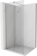 Mexen Velar zuhanyfal tolóajtóval Walk-in 100 x 200 cm, átlátszó 8 mm, szálcsiszolt nikkel - 871-100-000-03-97