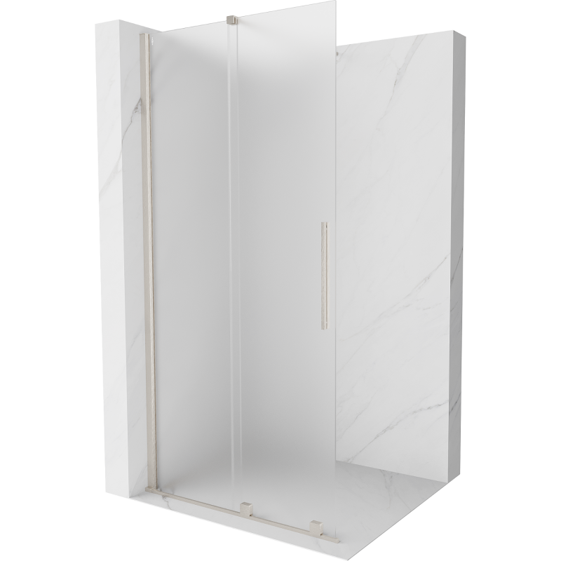 Mexen Velar perete de duș glisant Walk-in 85 x 200 cm, geam mat 8 mm, nichel periat - 871-085-000-33-97