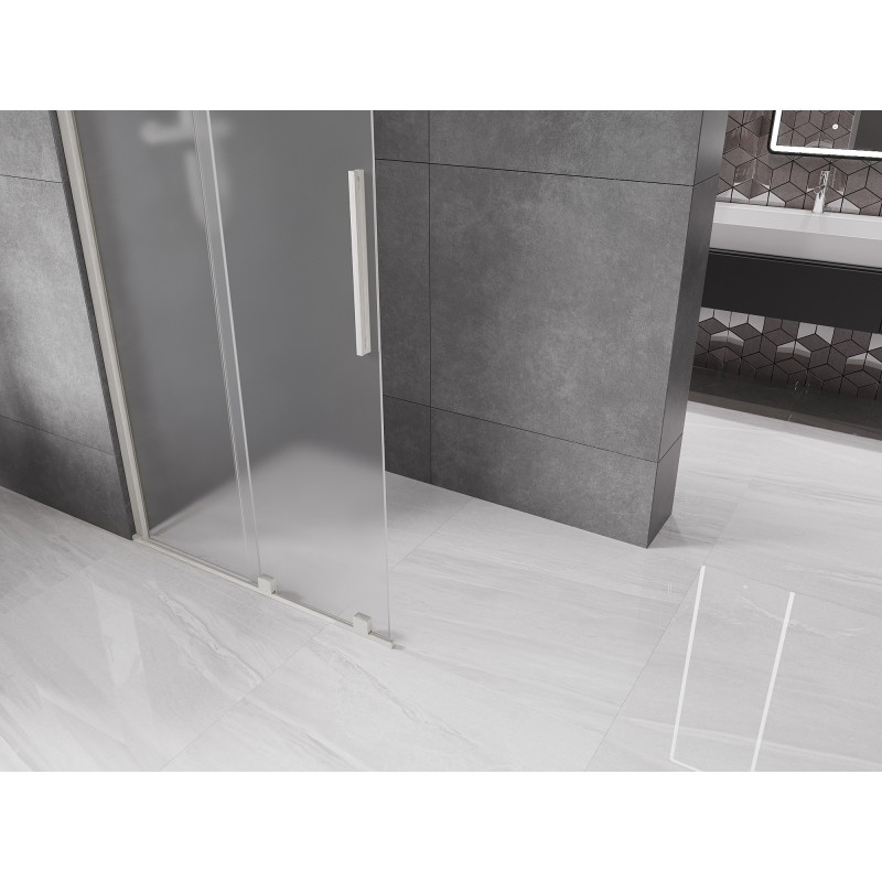Mexen Velar Perete de duș glisant Walk-in 110 x 200 cm, înghețat 8 mm, nichel periat - 871-110-000-33-97