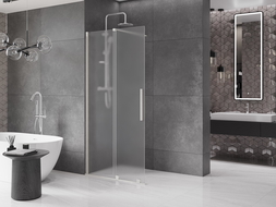 Mexen Velar Walk-in 110 x 200 cm, eltolható zuhanyfal, 8 mm-es matt üveg, csiszolt nikkel - 871-110-000-33-97