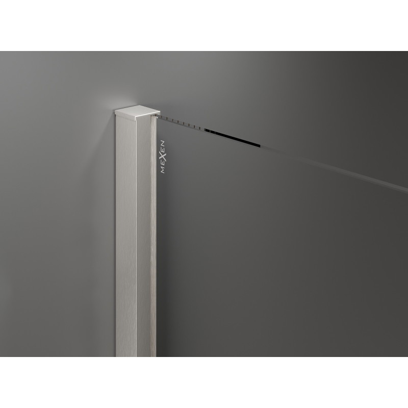 Mexen Velar Walk-in tolózuhanyfal 110 x 200 cm, deres 8 mm, szálcsiszolt nikkel - 871-110-000-33-97