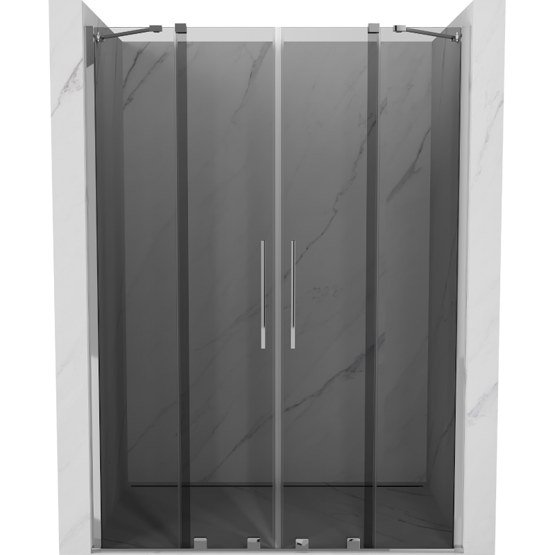Mexen Velar Duo tolózuhanyajtó 140 cm, grafit, króm - 871-140-000-42-01