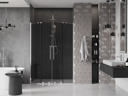 Mexen Velar Duo uși de duș glisante 150 cm, grafit, crom - 871-150-000-42-01
