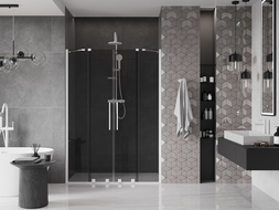 Mexen Velar Duo uși de duș glisante 150 cm, grafit, alb - 871-150-000-42-20