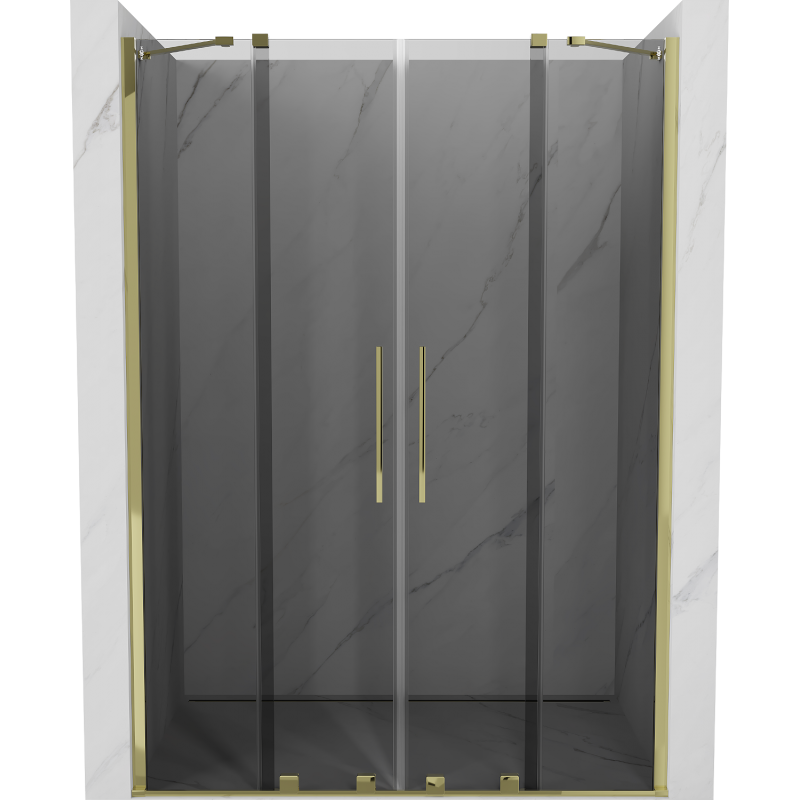 Mexen Velar Duo uși de duș glisante 160 cm, grafit, auriu - 871-160-000-42-50