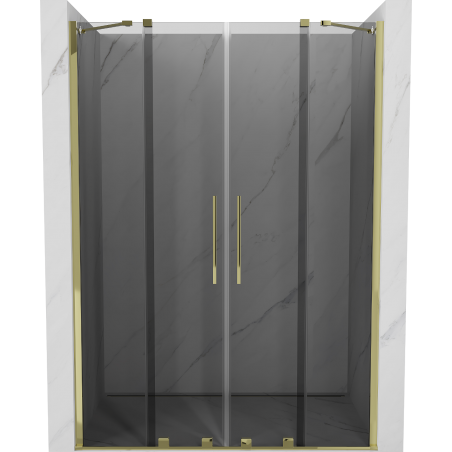 Mexen Velar Duo uși de duș glisante 160 cm, grafit, auriu - 871-160-000-42-50