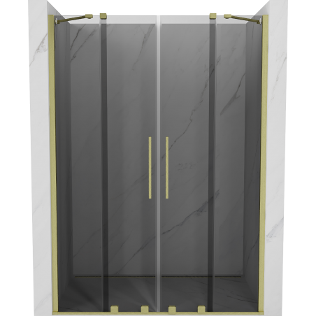 Mexen Velar Duo uși de duș glisante 140 cm, grafit, aur periat - 871-140-000-42-55