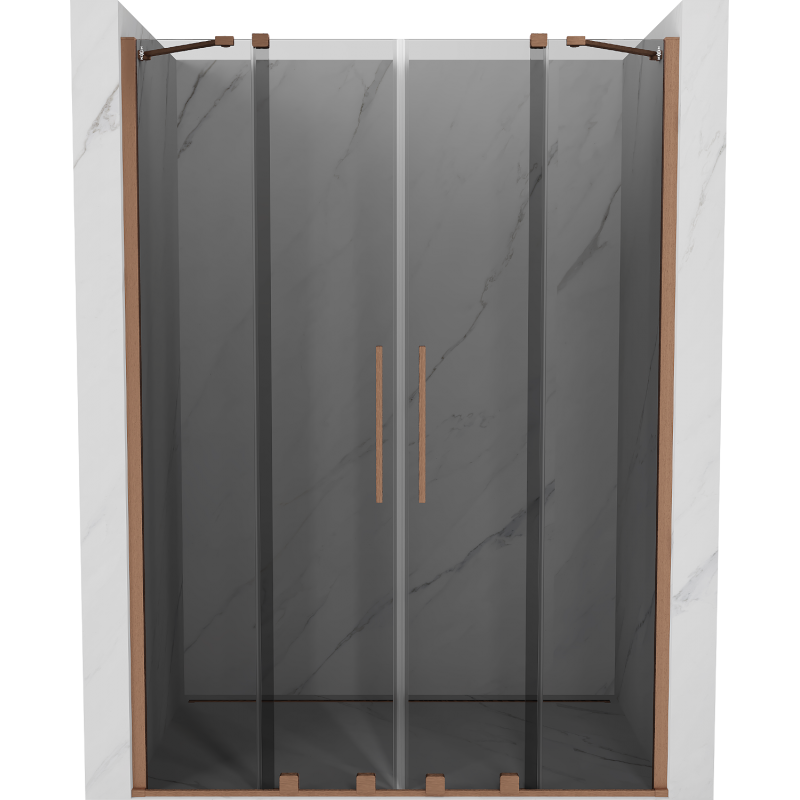 Mexen Velar Duo uși de duș glisante 160 cm, grafit, cupru periat - 871-160-000-42-65