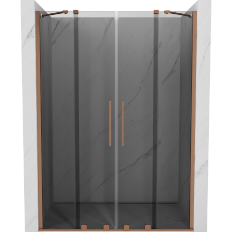 Mexen Velar Duo tolózuhany ajtó 150 cm, grafit, kefe réz - 871-150-000-42-65