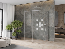 Mexen Omega cabină de duș cu 3 pereți, culisantă 120 x 80 cm, transparentă, crom - 825-120-080-01-00-3S