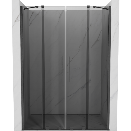 Mexen Velar Duo uși de duș glisante 160 cm, grafit, gri metalizat periat - 871-160-000-42-66