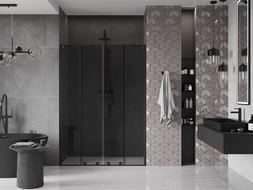 Mexen Velar Duo uși de duș glisante 140 cm, grafit, negru - 871-140-000-42-70