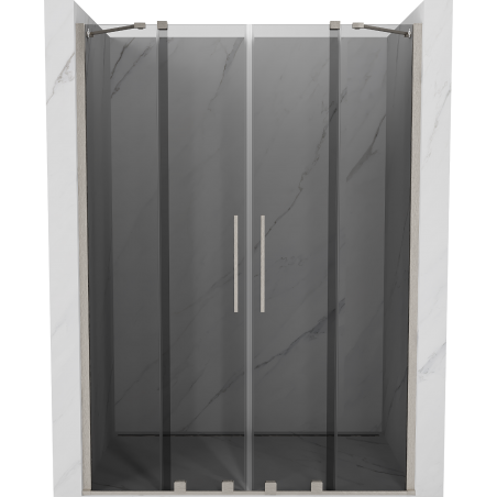 Mexen Velar Duo toló zuhanyajtó 140 cm, grafit, kefélt nikkel - 871-140-000-42-97